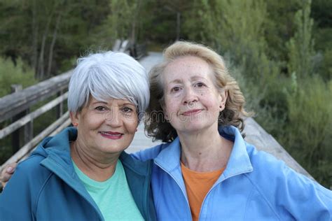 Two Mature Female Friends Portrait Stock Image Image Of Lifestyle