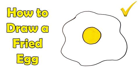 The Easiest Way To Draw A Fried Egg Very Easy For Kids Youtube