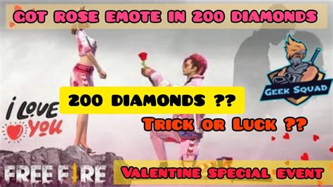 Got Rose Emote In 200 Diamonds Valentine Special Event Rose Emote