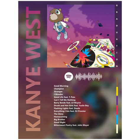 Plakat 80x60 okładka albumu Ye Kanye West GRADUATION raper takashi