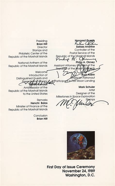 Buzz Aldrin Signed Program RR Auction