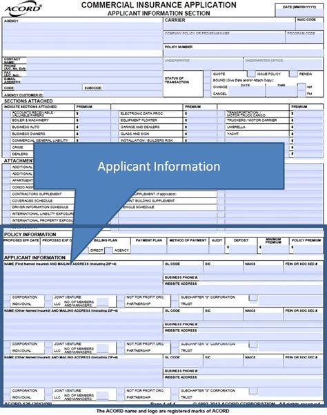 Acord 125 Fillable Form Printable Forms Free Online