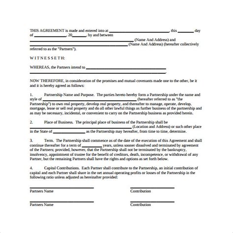 FREE 11+ Sample General Partnership Agreement Templates in PDF | MS Word