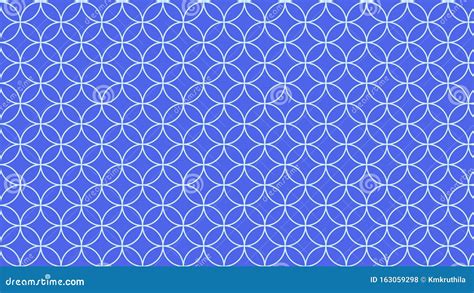 Cobalt Blue Overlapping Circles Background Pattern Stock Vector