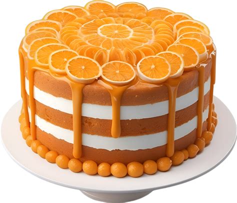 Ai Generated Orange Cake Close Up Image Of An Orange Cake 37813611 Png