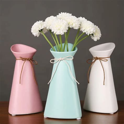 Delicate Colorful Ceramics Vase Modern Geometry Ceramics Vases For Flowers Simple Vase