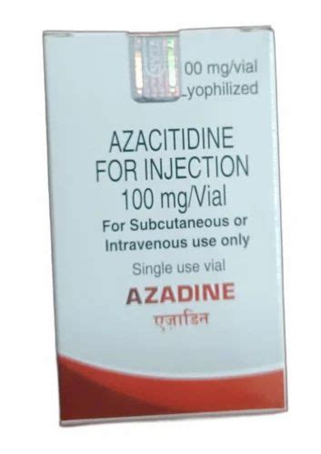 Intas Pharma Azacitidine 100 Mg Injection Dosage Form Iv Packaging