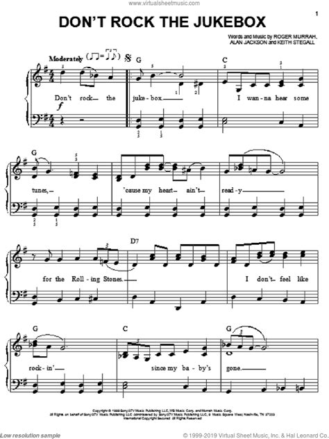 Dont Rock The Jukebox Sheet Music For Piano Solo Pdf