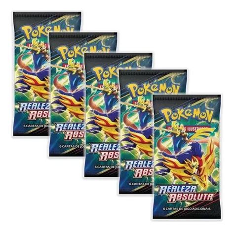 Pokémon 5 Boosters Coleção Realeza Absoluta Original Copag Frete Grátis