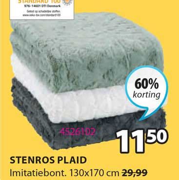 Stenros Plaid Korting Aanbieding Bij Jysk Folders Nl