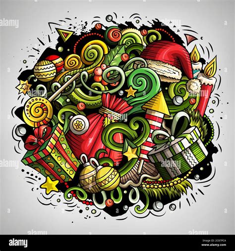 Cartoon Vector Doodles New Year Illustration Stock Vector Image And Art