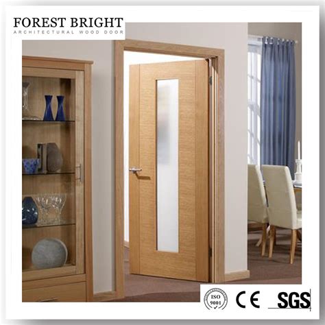 Modern Type Middle Glass Insert Interior Flush Wood Door Wood Door And Flush Wood Door