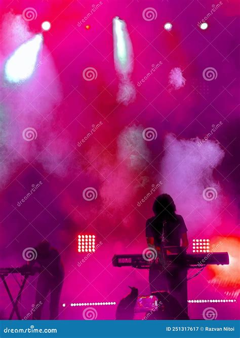 Rock Band Performing in Live Concert Stock Image - Image of clubbing ...