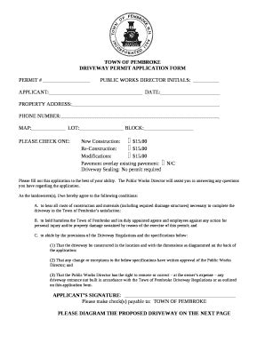 DRIVEWAY PERMIT APPLICATION FORM Fill And Sign Printable Template Online