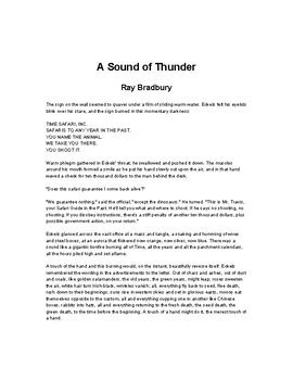 A Sound Of Thunder By Ray Bradbury Annotate Thesis Discuss AP Lit