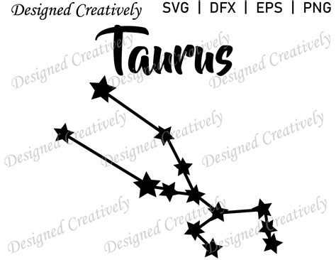 Taurus Zodiac Sign Svg Taurus Svg Stars Svg Celestial Svg Etsy