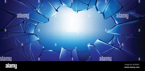 Abstract Blue Background Shattered Glass With White Beautiful Background Light Texture Has Sharp