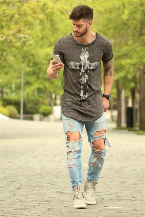 Ripped Jeans Outfit For Men