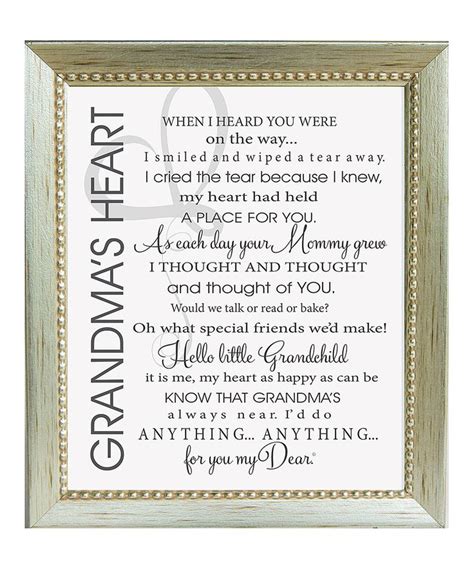 The Grandparent T Co Grandmas Heart Poem Framed Print