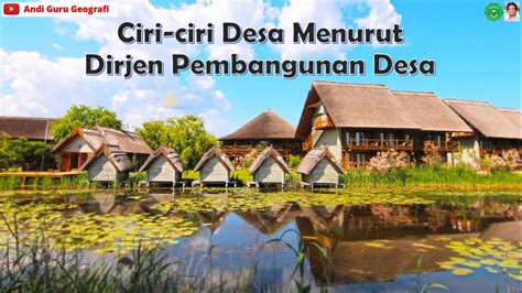 Pola Keruangan Desa Ciri Ciri Desa Menurut Dirjen Pembangunan Desa