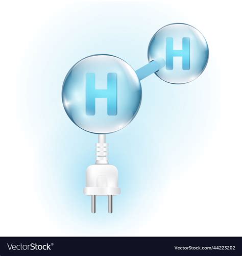 H2 Molecule Symbol Blue Hydrogen Production Vector Image