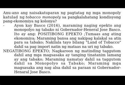 Ano Ang Paraan Ng Pagpapatupad Ng Monopolyo Sa Tabako Brainly Ph