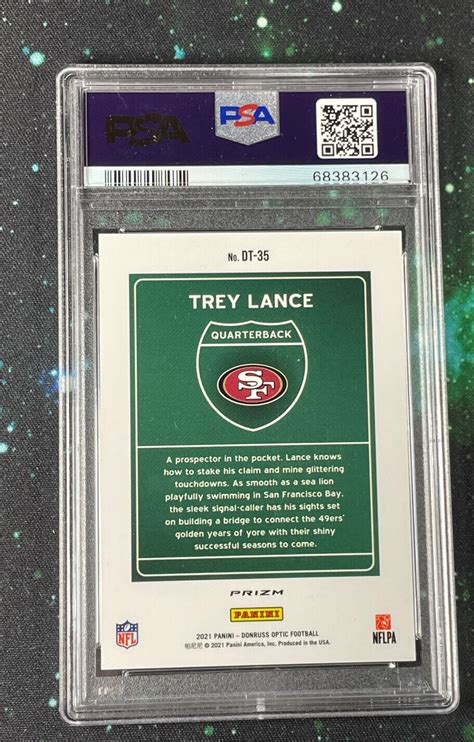 2021 Donruss Optic Trey Lance Rookie Downtown Prizm Rc Dt 35 Ssp Psa 9