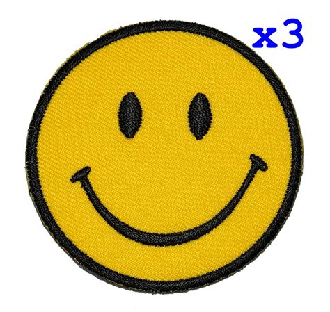 Amazon Pack Of 3 Funny Smiley Smile Happy Yellow Face DIY Applique