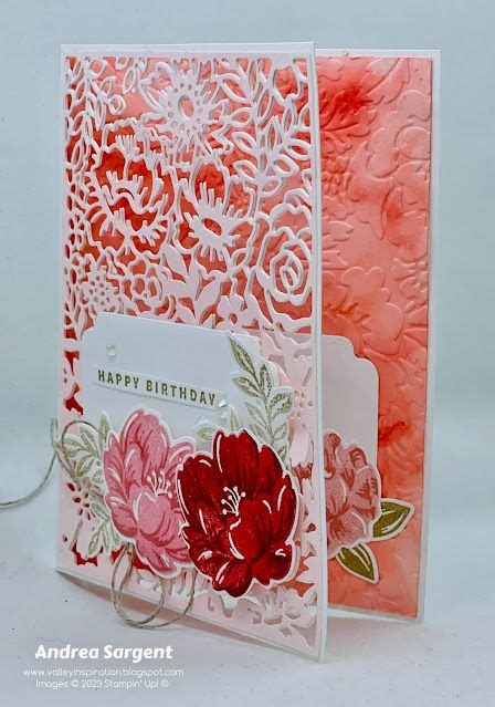 Real Red Two Tone Flora Stampin Up Birthday Card By Andrea Sargent