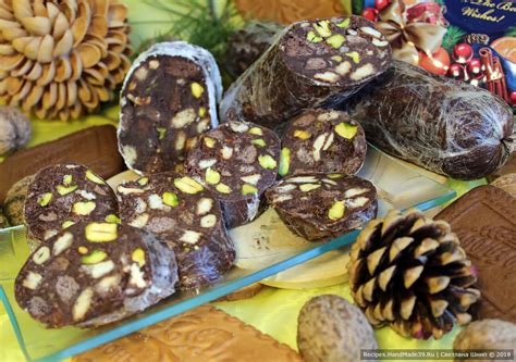 Шоколадная колбаса с орехами – пошаговый рецепт с фото