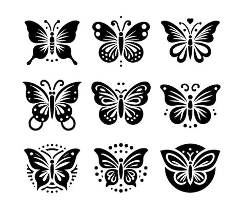 Premium Vector Set Of Butterflies Vector Silhouettes For Logo Clipart