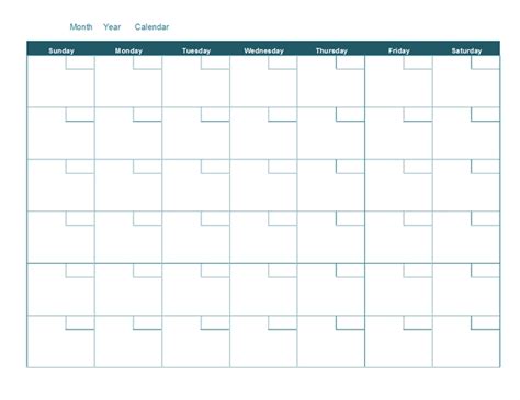 Printable editable monthly calendar template