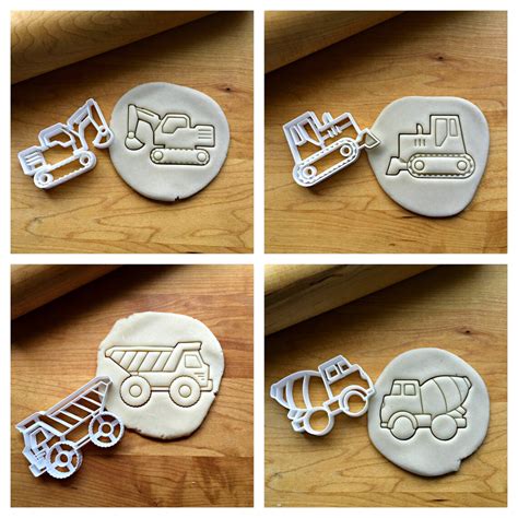 Set Of Construction Truck Cookie Cutters Multi Size Etsy