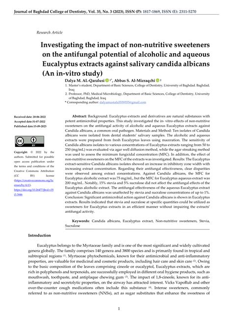 PDF Investigating The Impact Of Non Nutritive Sweeteners On The