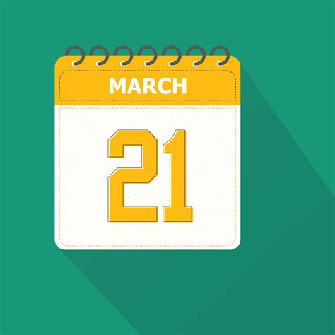 March 21 Calendar Daily Icon Date Month 26403008 Vector Art At Vecteezy