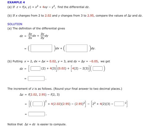 Solved Example 4 A If Z F X Y X2 4xy Y2 Find