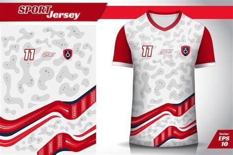 Premium Vector | Abstract red and white design for soccer jersey sports ...