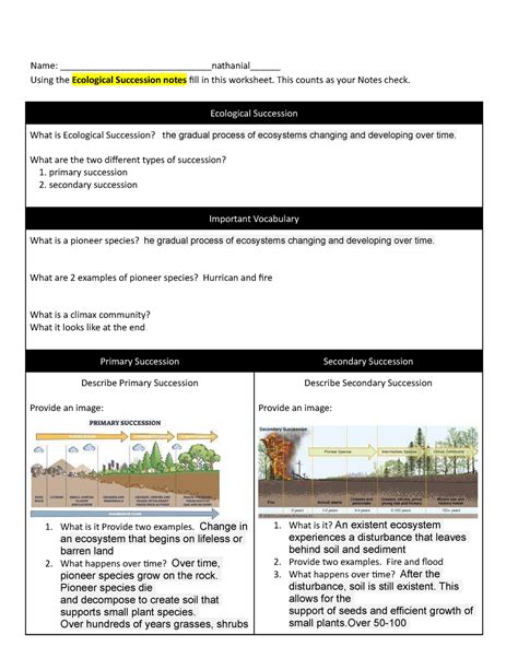 Primary And Secondary Succession By Scientifically Speaking Is My Worksheets Library