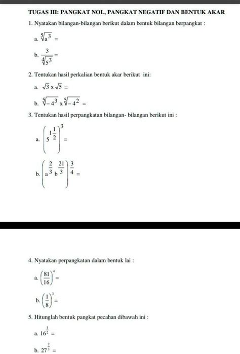 Solved Besuk Dikumpulkan Pliss Jawab Kakak Tugas Iii Pangkatnol