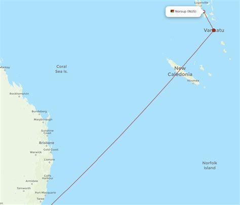 All Flight Routes From Sydney To Norsup Syd To Nus Flight Routes