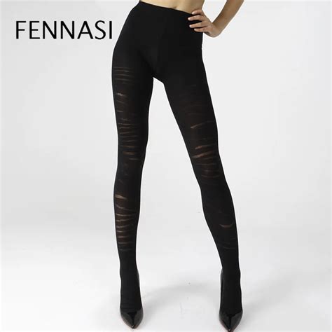 FENNASI Pantimedias De Jacquard A Rayas Para Mujer Pantimedias Gruesas