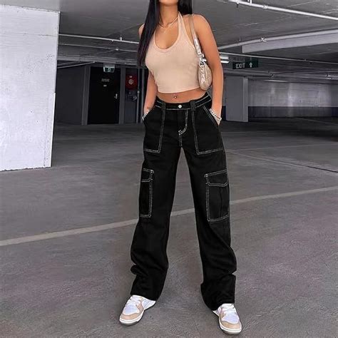 Cargo Pants Women High Waist Baggy Cargo Jeans With Pocket Baggy