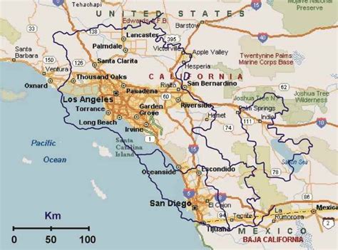 Southern California Map Major Cities - United States Map