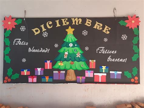 Mural De Diciembre Periodico Mural De Navidad Carteleras De Navidad