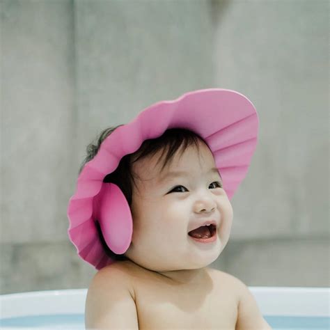 Adjustable Safe Soft Bathing Baby Shower Hair Wash Cap For Children B