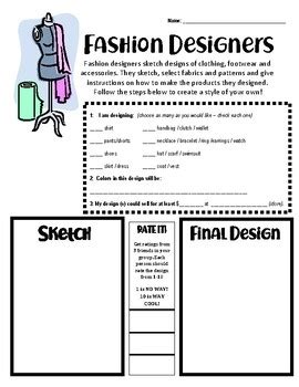 Printable Fashion Design Worksheets Activities