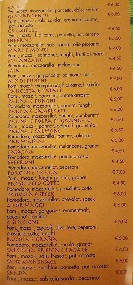 Speisekarte Von Vai Che Ce N Di Pi Assemini Restaurant Assemini