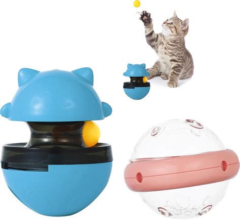 Friusate 2pcs Cat Treat Dispenser Cat Treat Toy Cat