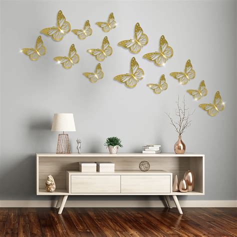 Pegatinas De Pared Estereosc Picas 3D Con Textura De Metal Accesorios