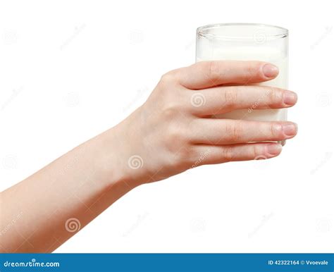 Hand Holding Glass Of Milk Isolated Stock Photo Image Of Tumbler